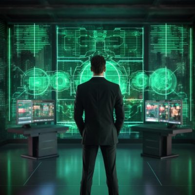 Duk179 A Man Wears Business Suit View From Behind Is Controllin F8254b80 4954 49a3 9fb4 1c5d04903543